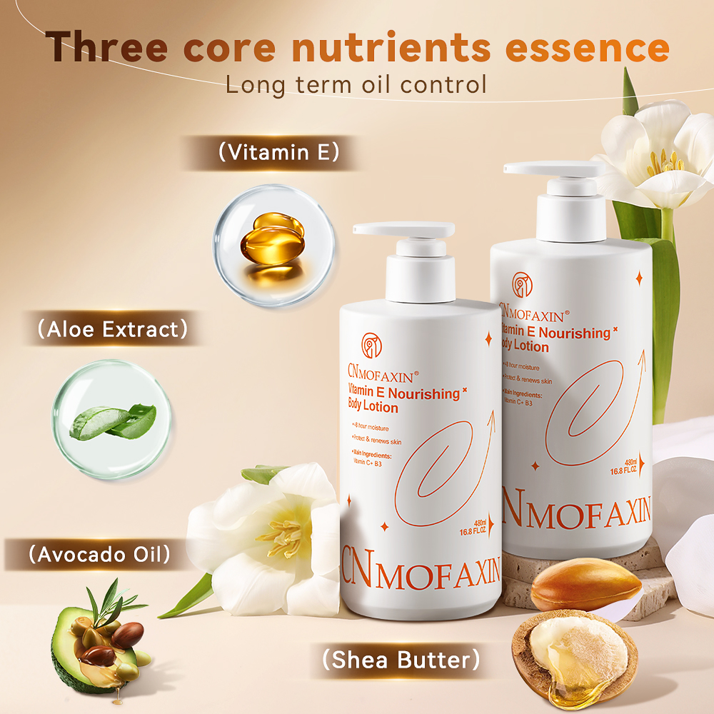 Black Skin Whitening Body Lotion Vitamin E Body Lotion 480ml Brightening Body Cream