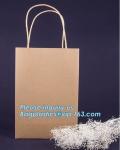 Food Grade Bread Packaging Disposable Kraft Paper Bag,handle Stand up pouch
