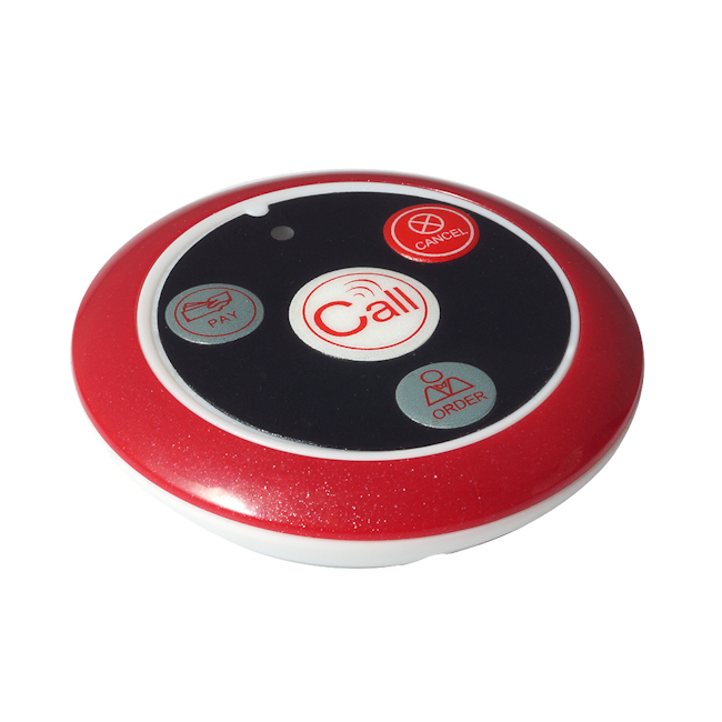 multi functional small round red color wireless call bell