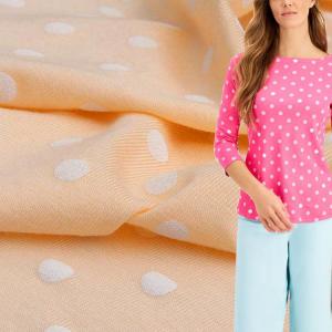 China Custom 150cm 185gsm Polka Dot Knit Fabric 6% Spandex 47% Cotton 47% Modal on sale
