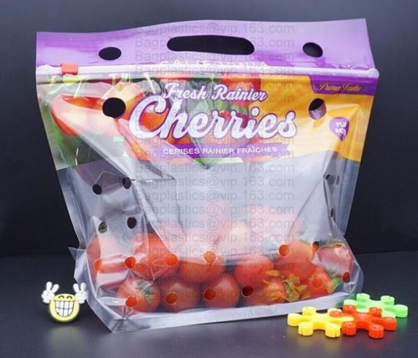 fruit packaging bag for strawberry/cherry/blueberry, printed zipper strawberry