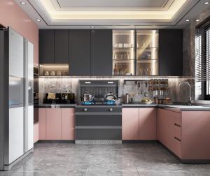 Wholesale China Manufacturer Solid Wood Door Kitchen Cabinet Furniture Made in Foshan from china suppliers