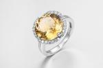 Round Blue Gemstone Rings With Rhodium Plating Womens 925 Silver Jewelry