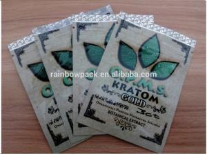 China OPMS Kratom botanical extract gold printing plastic k bag for cannabinoids kratom capsules on sale