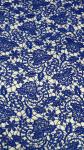 High Quality Blue Embroidered Chantilly Fabric Lace Fabric Hollow-up Elegant For