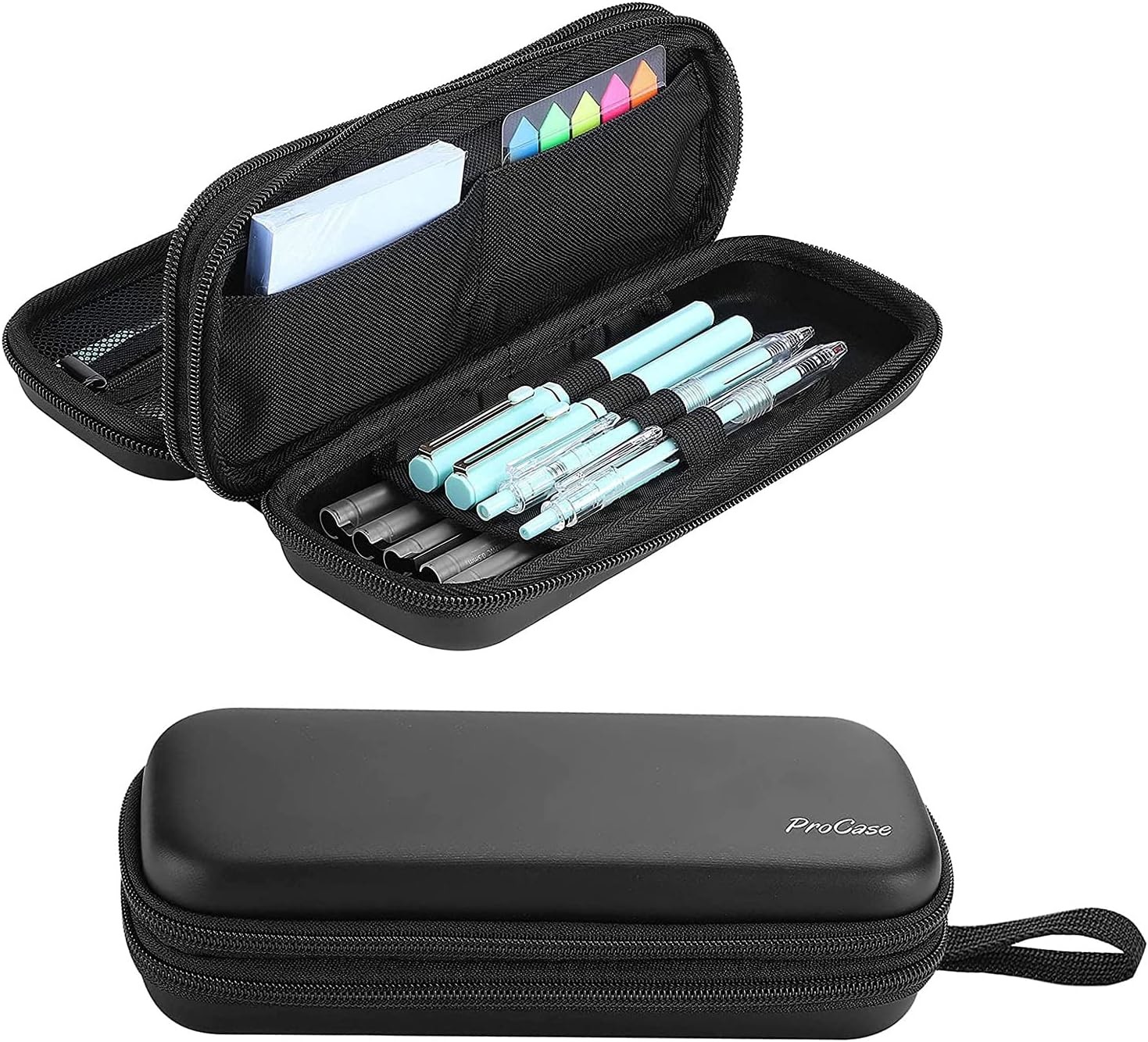 ProCase Pen Pencil Case, 2-Layer EVA Zipper Pencil Box Pouch Large Capacity Stationery Storage Organizer for School