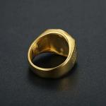 Crown 18K Gold Plated Ring Square Unisex Hand White Crystal Couple Ring