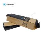 Kraft Paper PE PET Coffee Tea Bags Flat Bottom Biodegradab With Degassing Valve