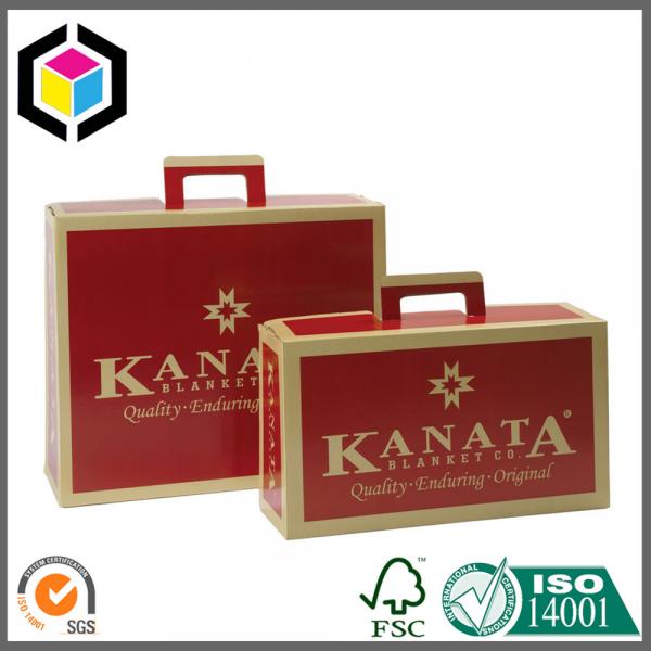 Quality Paper Handle Custom CMYK Full Color Offset Suitcase Style Corrugated Box for sale