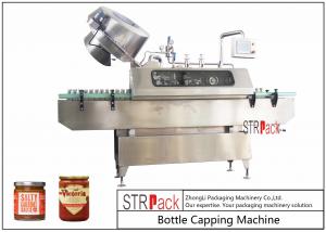 China Sauces Jam Glass Bottle Capping Machine , Twist Off Cap Vacuum Lug Capping Machine on sale