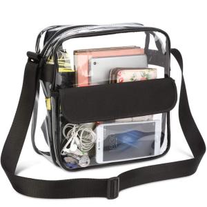Wholesale Customized Logo Clear Crossbody Purse Bag Letter Patches Available Stadium Approved Gym Clear Shoulder Tote Bag from china suppliers