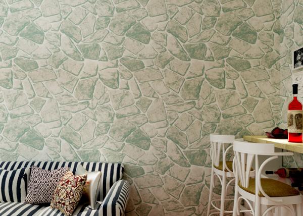 Gray Removable Self Adhesive Wallpaper / Stone Effect Wallpaper with Embossed