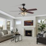 65W 120V Living Room Decorative Ceiling Fans / Sparkly Ceiling Fan Super