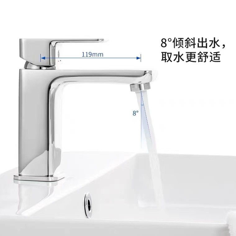 SS304 162*53*159mm Sanitary Ware Faucet Deck Mounted Single Handle