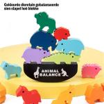 Children 3cm Dinosaur Wooden Building Blocks Toy Animal Town Wooden Blocks