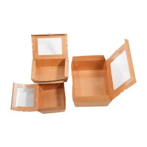 Wholesale Disposable Paper Take Out Boxes Sushi Box With PET Window Snack Paper Box from china suppliers