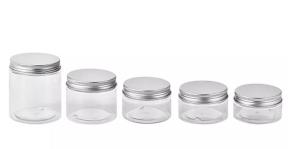 Wholesale Food Grade Wide Mouth Cosmetic PET Plastic Jars 80ml With Aluminum Silver Lid from china suppliers