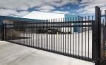 Powder coated tubular steel fence