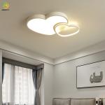 Modern simple creative heart-shaped led ceiling light for children's room