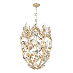 Wholesale Round Creative Modern Crystal Chandelier With Gold Finish Hand Cut Faceted Crystal Leaves from china suppliers