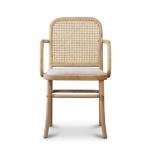 Antique Design Wooden Rattan Back Dining Arm Chair for OEM/ODM and Leisure Chair