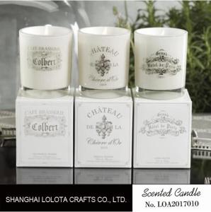 Wholesale Customized Home Strong Scented Candles With Printed Transparent Glass Bottle from china suppliers