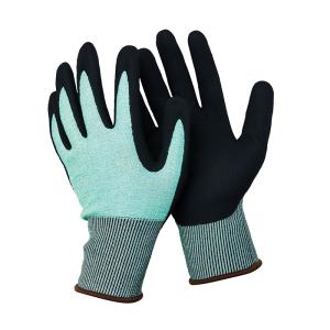 Wholesale Green Knitted N-D143 HPPE Sandy Nitrile Coated Cut Resistant Safety Gloves S-XXL Size from china suppliers