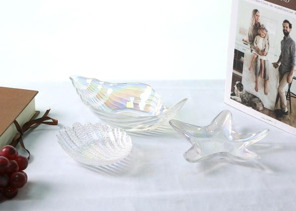 Gold Rimmed Ocean Series Sea Star Crystal Fruit Plate Lead Free Fashionable