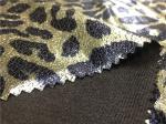 Gold Leopard Suede Fabric / Imitation Leather Fabric 0.35mm Thickness