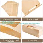 Large Kraft Paper Bread Bags Homemade Bread Loaf Bags 14" X 8.3" X 3.5" With Tin