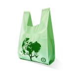 Customized LOGO Biodegradable Cornstarch PLA PBAT T- shirt carry bags shopping