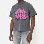 Men's and Women's Vintage Washed T Shirt 2024 Summer Thick Neck Cut Raw Hem