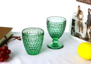 Wholesale Hand Pressed 12.5cm Tall Non Slip11 Oz Highball Glass FDA Certification, Solid Green Drinking Glass from china suppliers