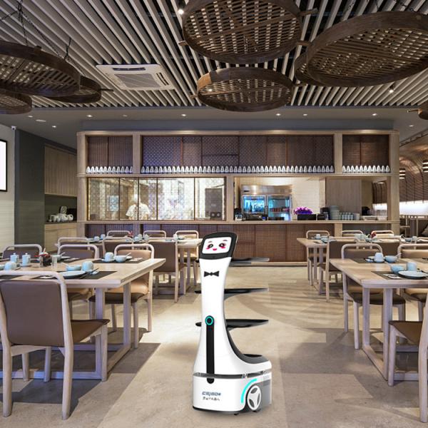Dish Delivery Self Charging Robot LCD Screen Hotel Remote Control Robot