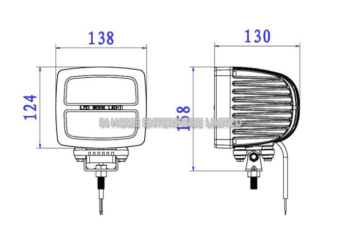60W Spot Flood Aluminum IP67 LED Work Lamps 10-30V Portable Camping Lamp