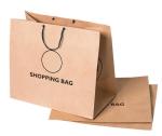 Custom Kraft Simple Paper Bag Square Bottom Printed Logo Recycled Materials