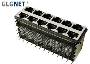 Wholesale EMI Gasket Stacked RJ45 Connectors Light Pipes 10G Gigabit Ethernet Jack Custom from china suppliers