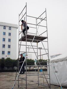 China Concert Engineering Frame Layer Truss Folding Work Ladder With Wheel on sale