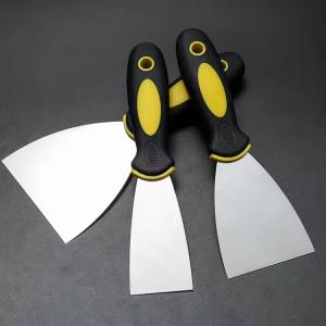 Wholesale Mirror Surface Polished Stainless Steel Paint Scraper Rubber Handle Putty Knife from china suppliers