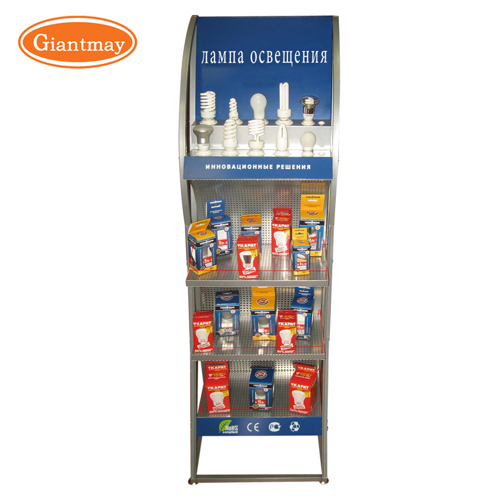 Shop Rack LED Light Bulb Store Display Shelves for Retail Stores