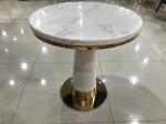 80cm Diameter Modern Wrought Iron Coffee Table With Marble Top