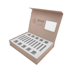 Wholesale Magnetic Flip Cosmetic Packaging Box Skincare Makeup Set Cardboard Gift Boxes With Window from china suppliers