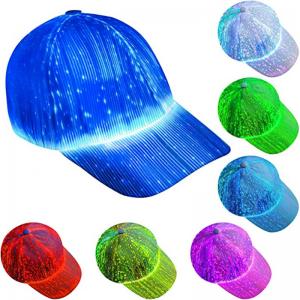 China LED Light Up Baseball Hats Fiber Optic Caps For Men Women on sale