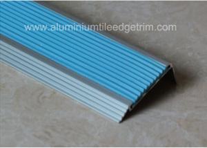 Wholesale Non Slip Aluminum Stair Nosing , Metal Stair Nose Trim With Insert PVC Rubber from china suppliers