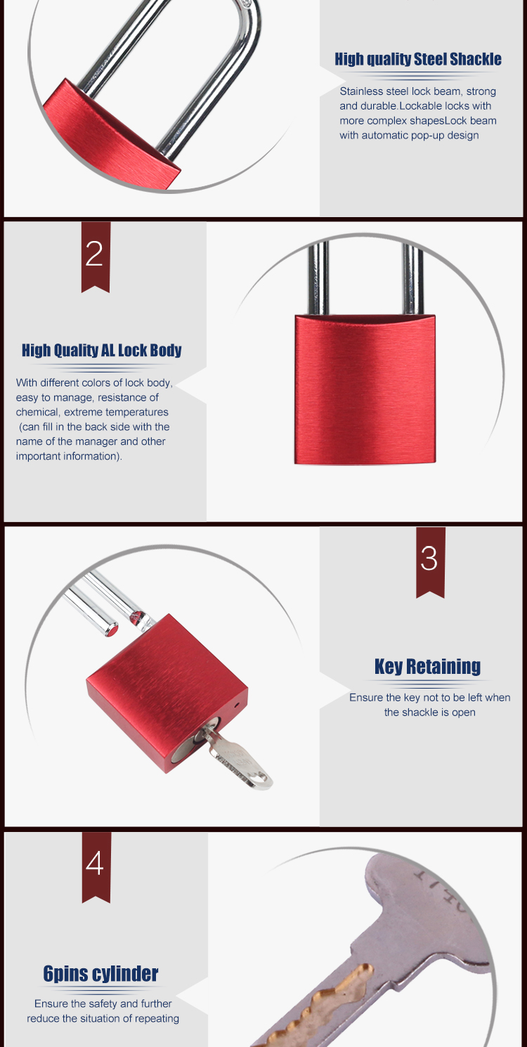 Aluminum Safety Padlock BD-A01, Loto Products with CE certification