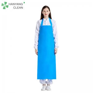 China Seafood Industry Waterproof Oilproof TPU Vinyl Bib Apron With Adjustable Neck Fasten on sale