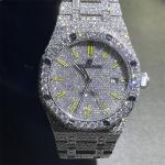 Royaloak Moissanite Iced Out Watch 3EX 14k White Gold Diamond Watch For Men