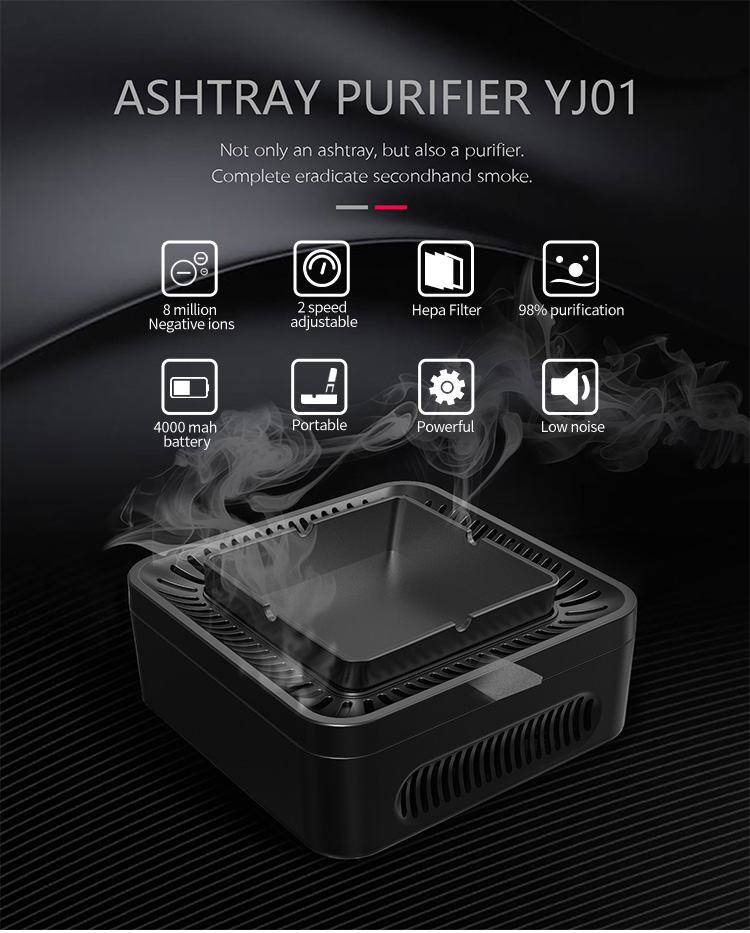 2023 New Arrival HEPA Filter High Quality Purification Air Purifier Negative Ions Ashtray Air Purifier Aromatherapy Machine