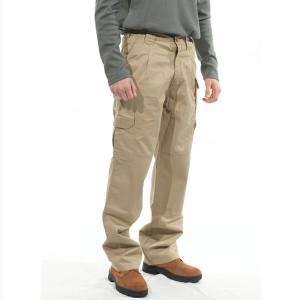 Wholesale CN88 12 7.5oz CAT FR Cargo Pants Khaki Fire Rated For Men Workwear from china suppliers