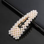 Handmade Pearls Decorative Hair Clips Pin For Makeup Geometric Flower Barrettes